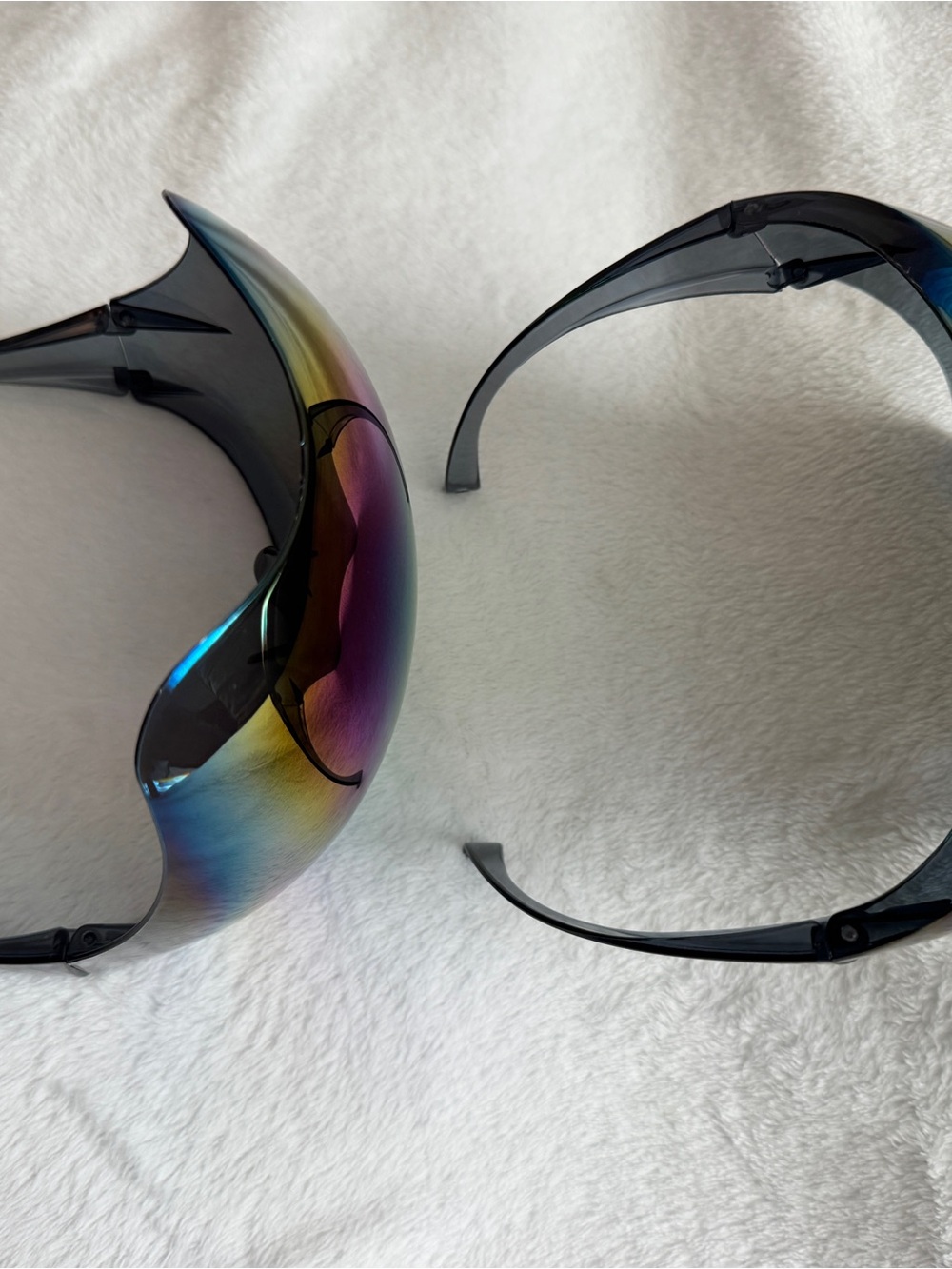 Men's Shield Sunglasses with Mirrored Multi-Color Lens